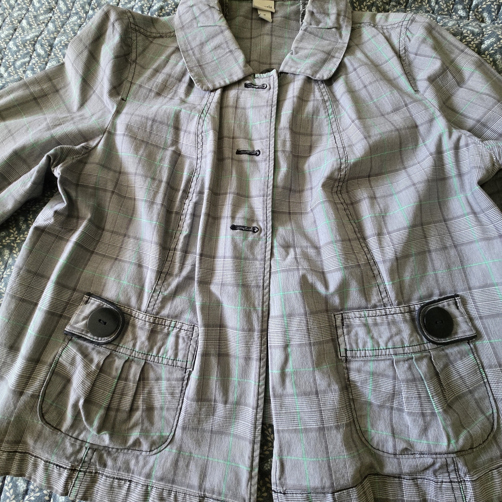 Lane Bryant Venezia Gray and Green Blazers with Structured Shoulders
